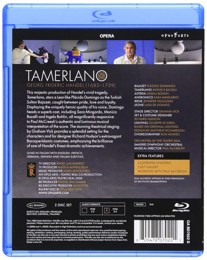 Händel - Tamerlano, Blu-ray