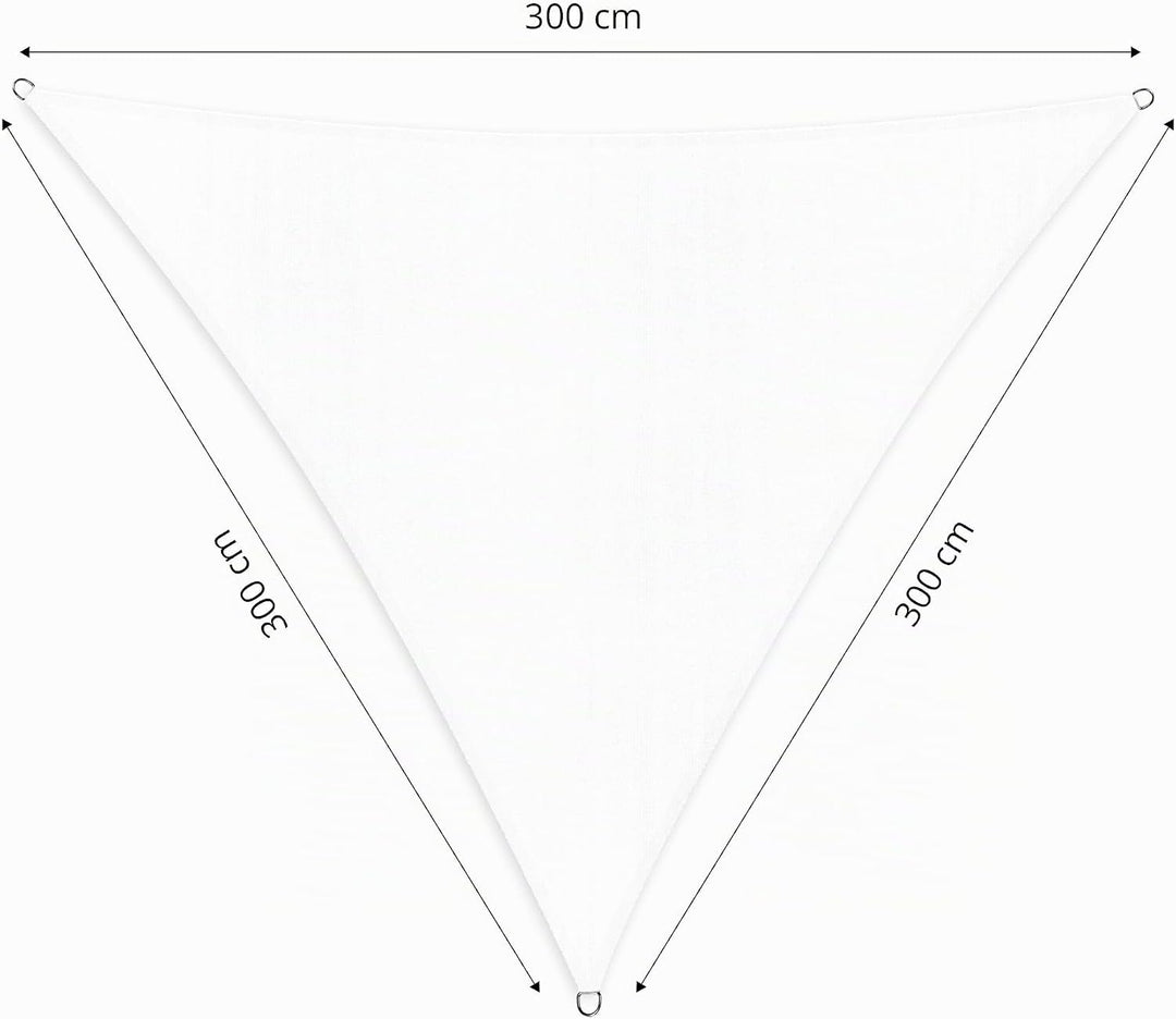 Lumaland Sonnensegel Dreieck | 3 x 3 x 3 Meter Wetterbeständiger Sonnenschutz inkl. Befestigungsseil