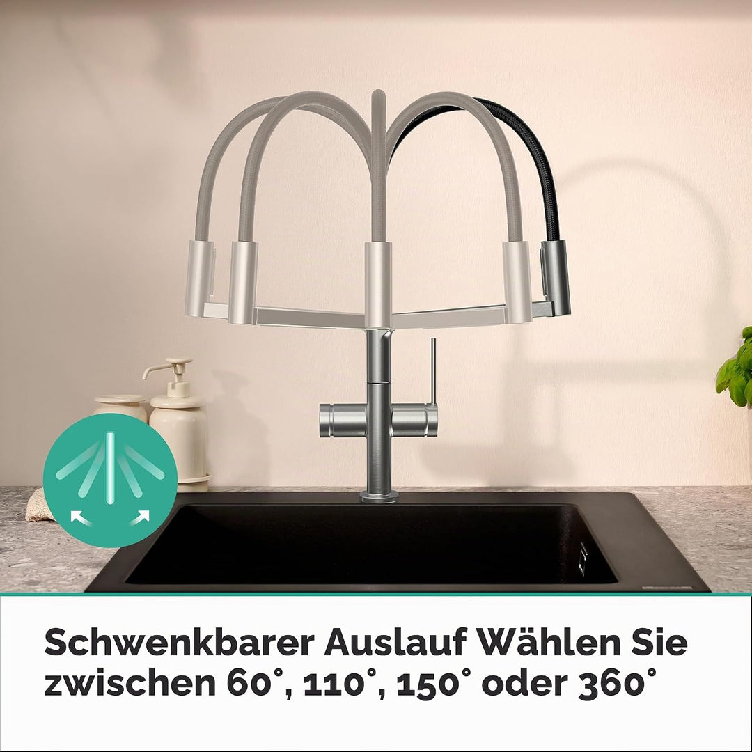 hansgrohe Talis Select M54 PowderSpray Küchenarmatur mit flexiblem Auslauf und Brause, SemiPro, 3 St