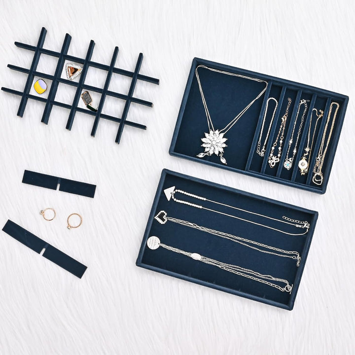 ProCase Schmucktablett Organizer Set mit 4 Schmuckschalen, Stapelbar Schmuck Schublade Organizer, Sc