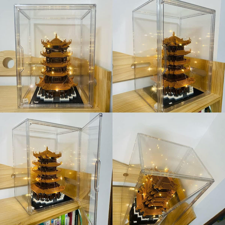 Siyecioa Acryl Vitrine Schaukasten Transparent, Plexiglas Vitrine mit Tür Für Action Figuren Spielze