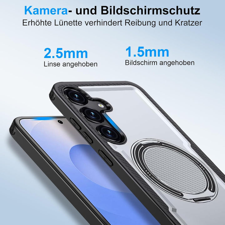 Handyhülle für Samsung Galaxy S24/S25 Hülle fit für Mag-Safe, 360 Grad Magnetisch Metall Ring Handyt