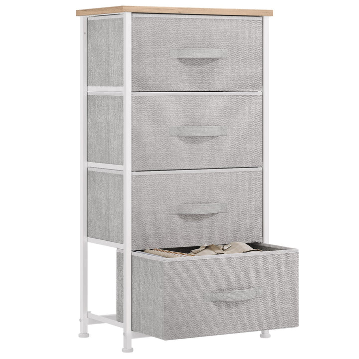 YITAHOME kommode Schmal, Schrank mit 4 Schubladen aus Stoff, Aufbewahrungskommode Modernen Stil für