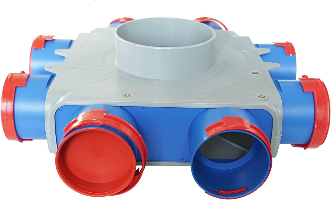 HG Hava Luftverteiler, Rekuperator mit 8 Anschlüssen, Einfache Installation durch Schnappverbindung,