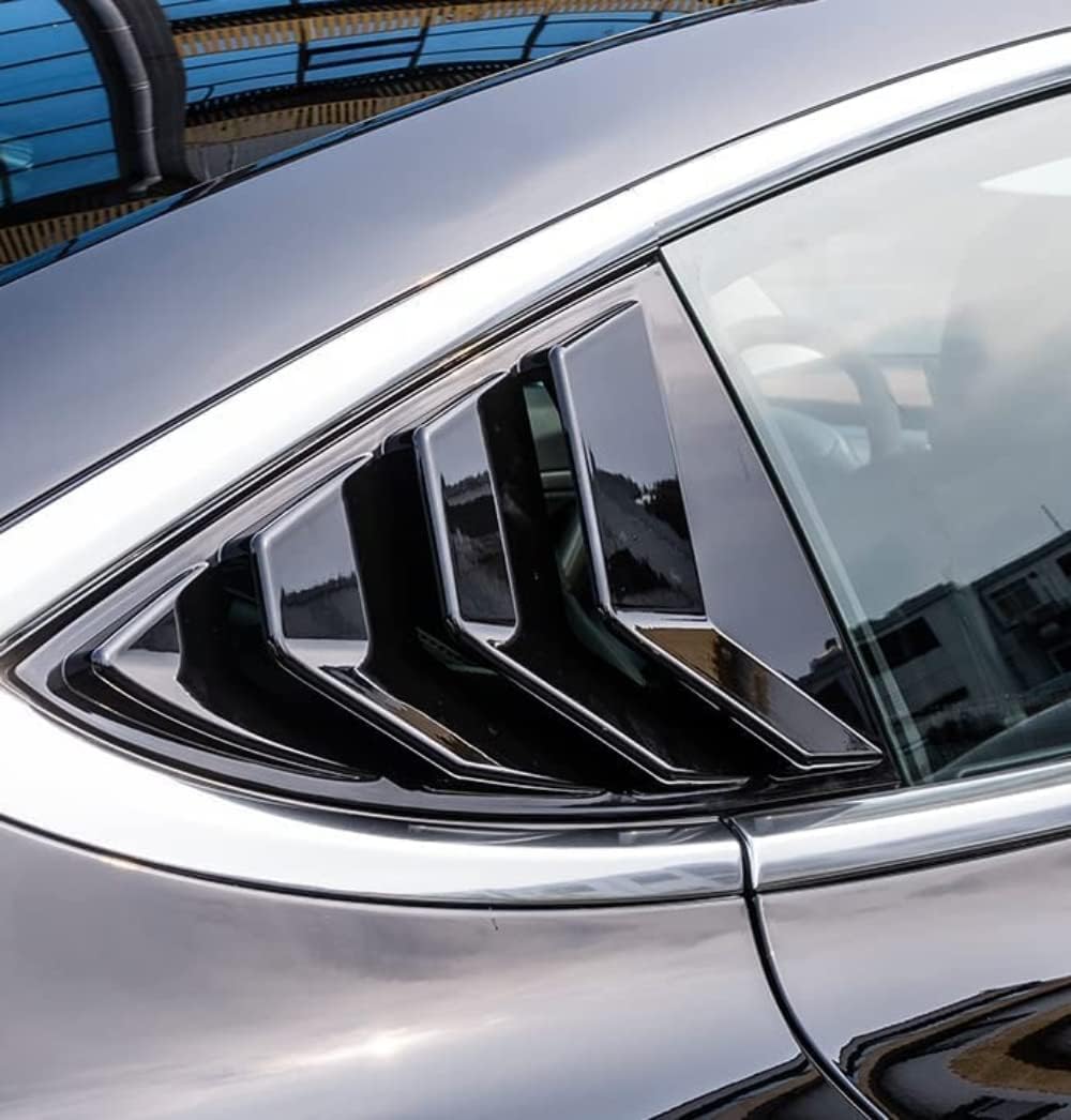 KUNGKIC Rear Side Window Louvers,Air Vent Scoop Louvers for Tesla Model 3 2017-2024,Window Scoop Lou