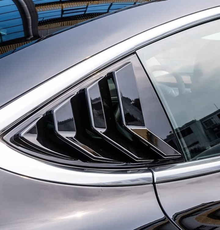 KUNGKIC Rear Side Window Louvers,Air Vent Scoop Louvers for Tesla Model 3 2017-2024,Window Scoop Lou