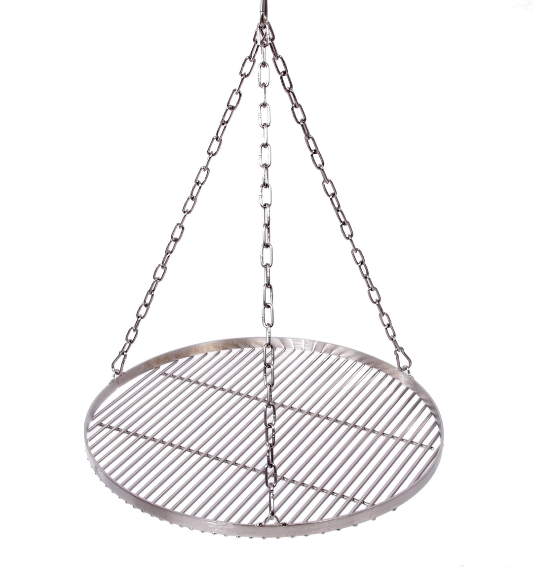 Grillrost Ø 55 cm mit Kette Edelstahl 6 mm Grillstabdicke/Stababstand 10 mm für Schwenkgrill BBQ Dre