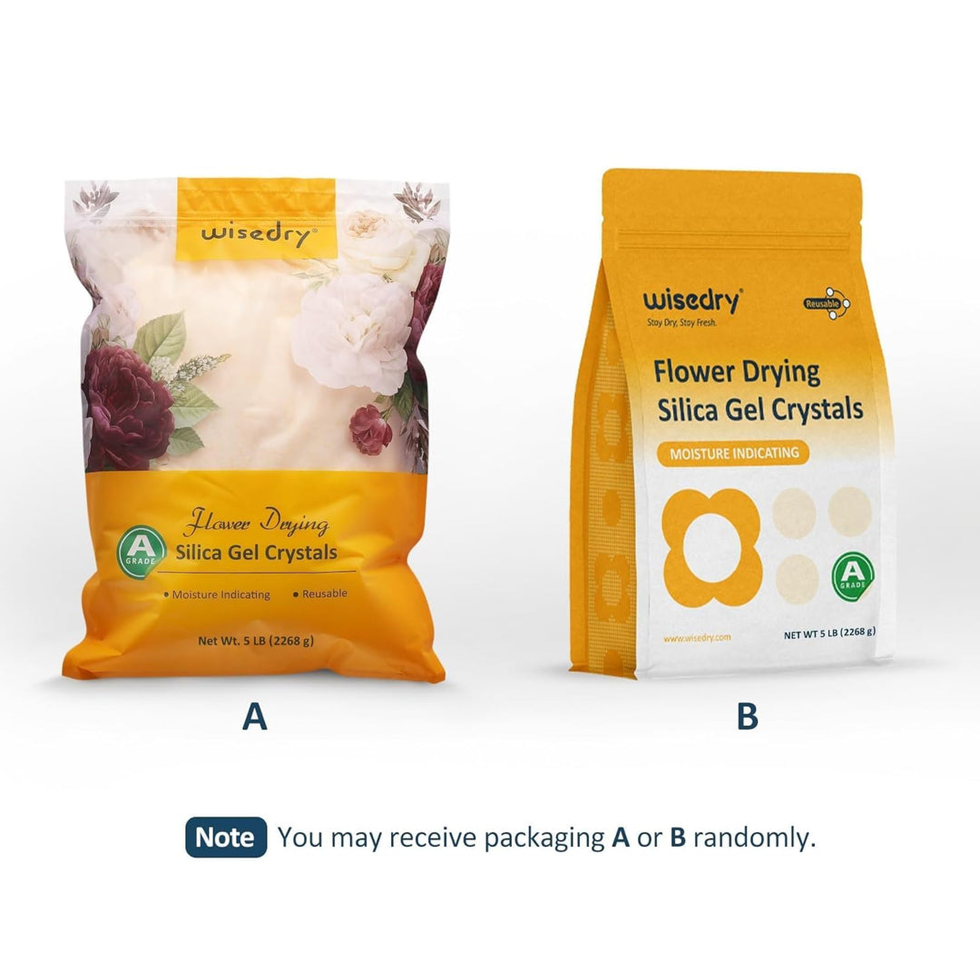 wisedry Silicagel für Trocknen Blümen 5 LBS (2.2KG), Feine Kristalle < 1mm, Silica Gel mit Indikator
