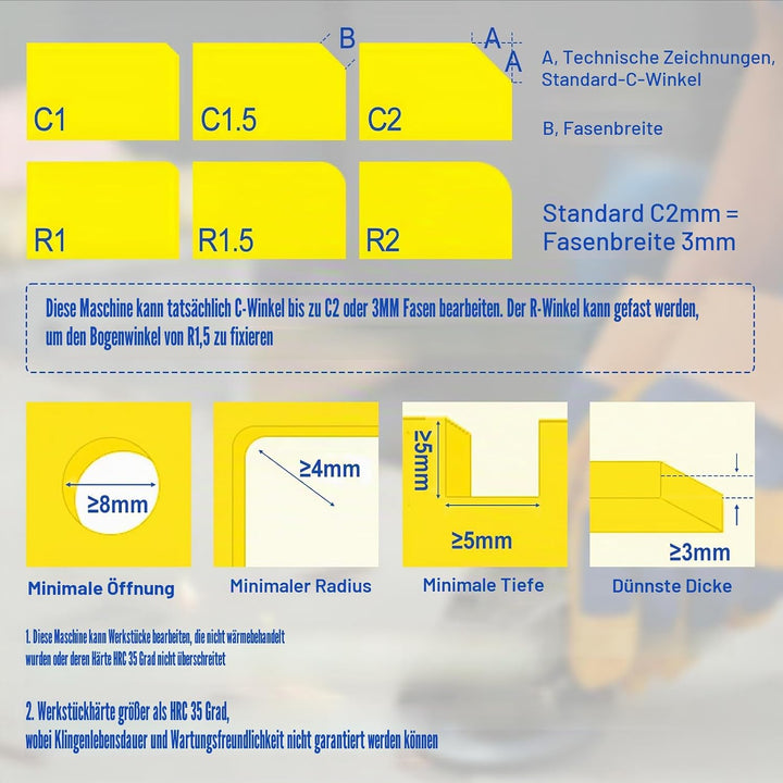 Mini-Pneumatik-Anfasmaschine, handgeführte Anfasmaschine, pneumatisches Anfaswerkzeug 45 Grad zum Be