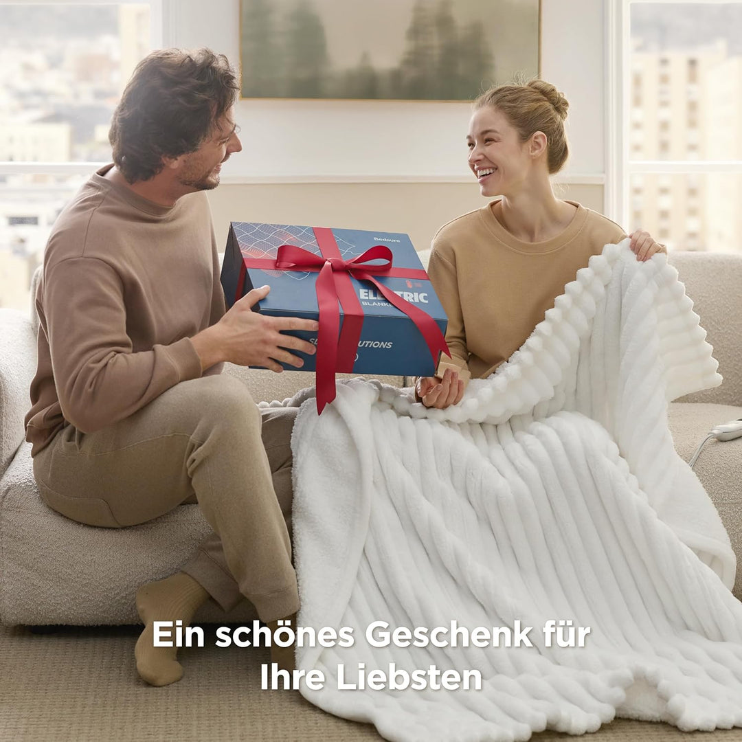 BEDSURE Heizdecke Wärmedecke Elektrische Kuscheldecke - mit Abschaltautomatik, 6 Heizstufen & 10 Stu