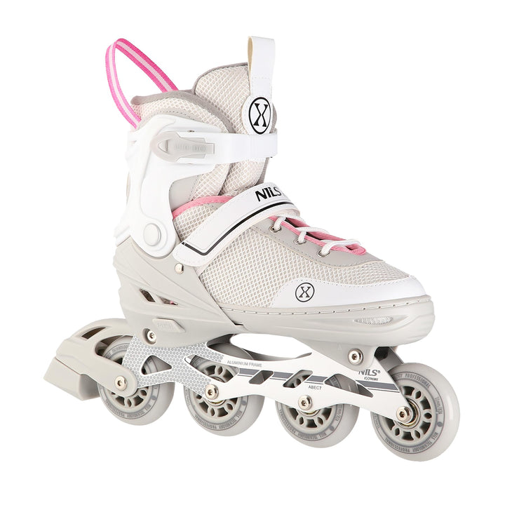 NILS EXTREME NH18188A 2-in-1 Inliner &amp; Schlittschuhe Grau-Rosa Grösse M (34–38) | Austauschbare Hock