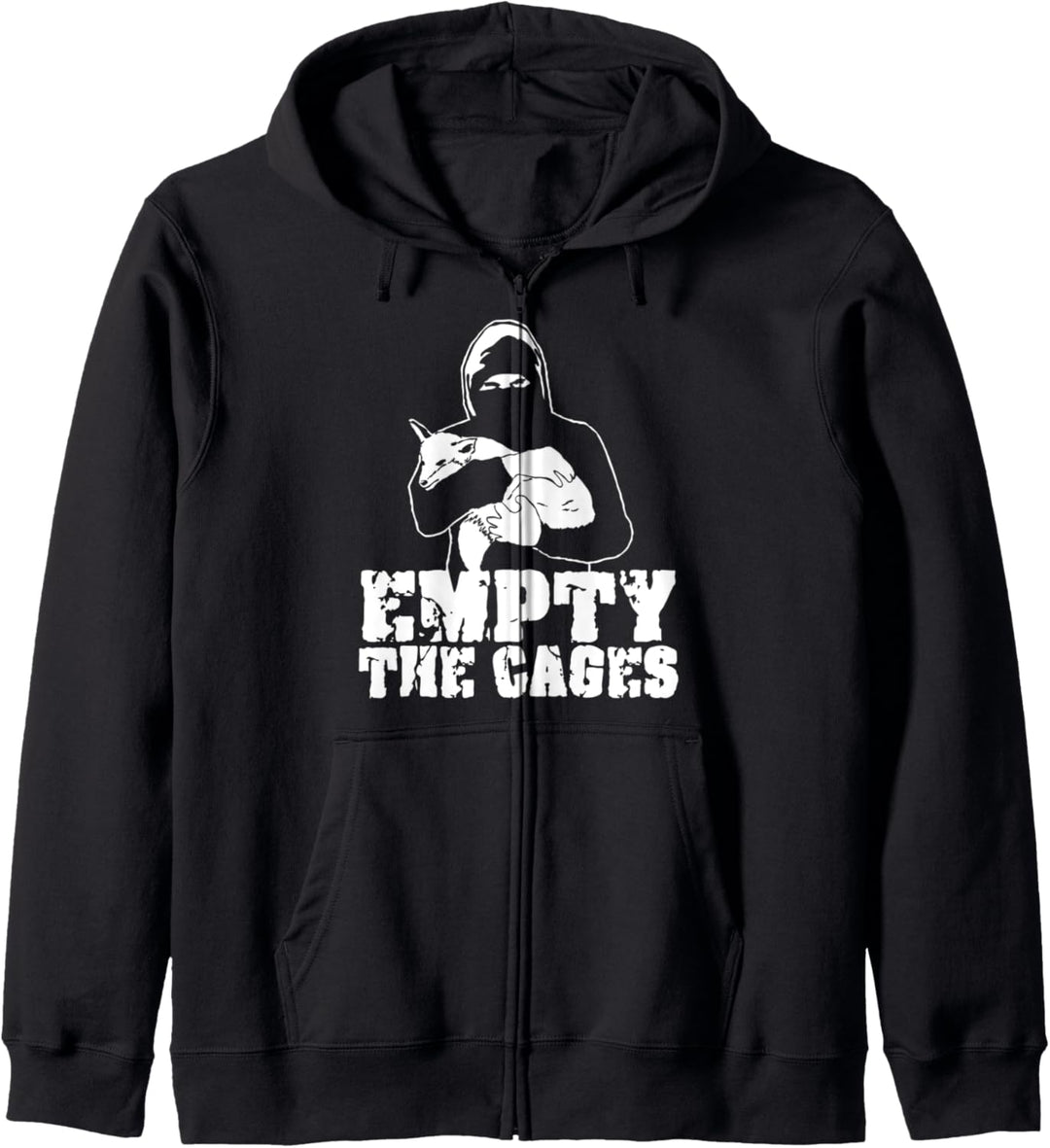 Empty The Cages T-Shirt ALF Animal Liberation Front Vegan Kapuzenjacke