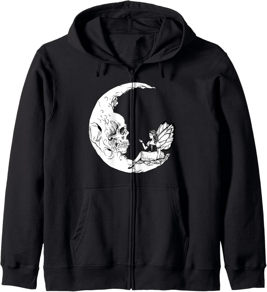 Gothic Skull Moon Goth Fairy Grunge Dark Fairycore Witchy Kapuzenjacke