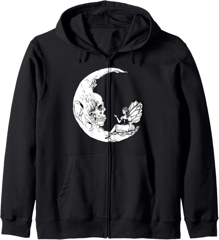 Gothic Skull Moon Goth Fairy Grunge Dark Fairycore Witchy Kapuzenjacke