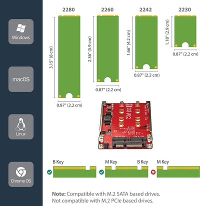 StarTech.com M.2 auf SATA Adapter - Dual Slot M.2 NGFF SSD Adapter für 2,5in Laufwerke - RAID 2.5in