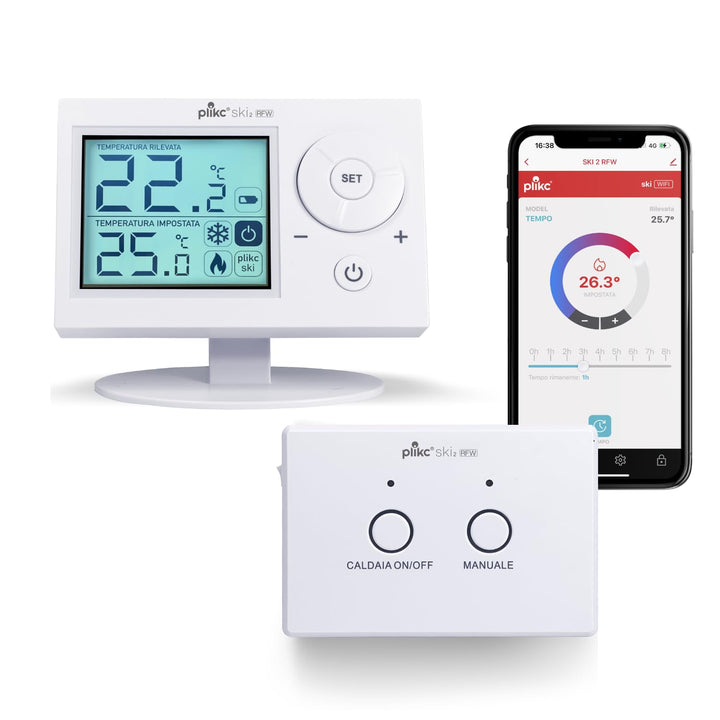Plikc - Digitales Raumthermostat SKI 2 RFW (Weiss WiFi Wireless), Weiß Wifi Wireless