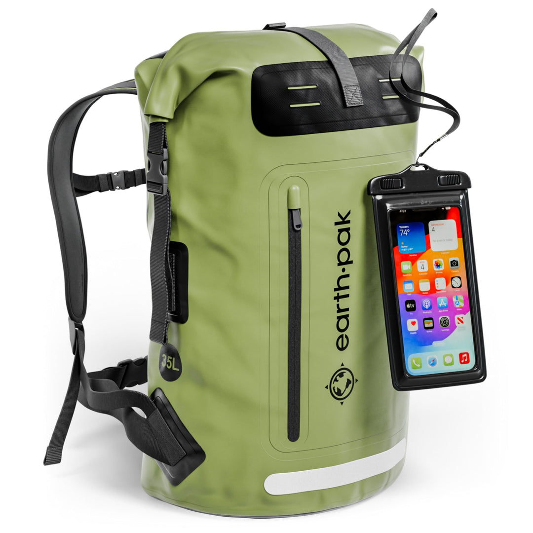 Earth Pak wasserdichter Rucksack – 35L / 55L Waterproof Backpack mit leistungsstarkem Rolltop Rollve