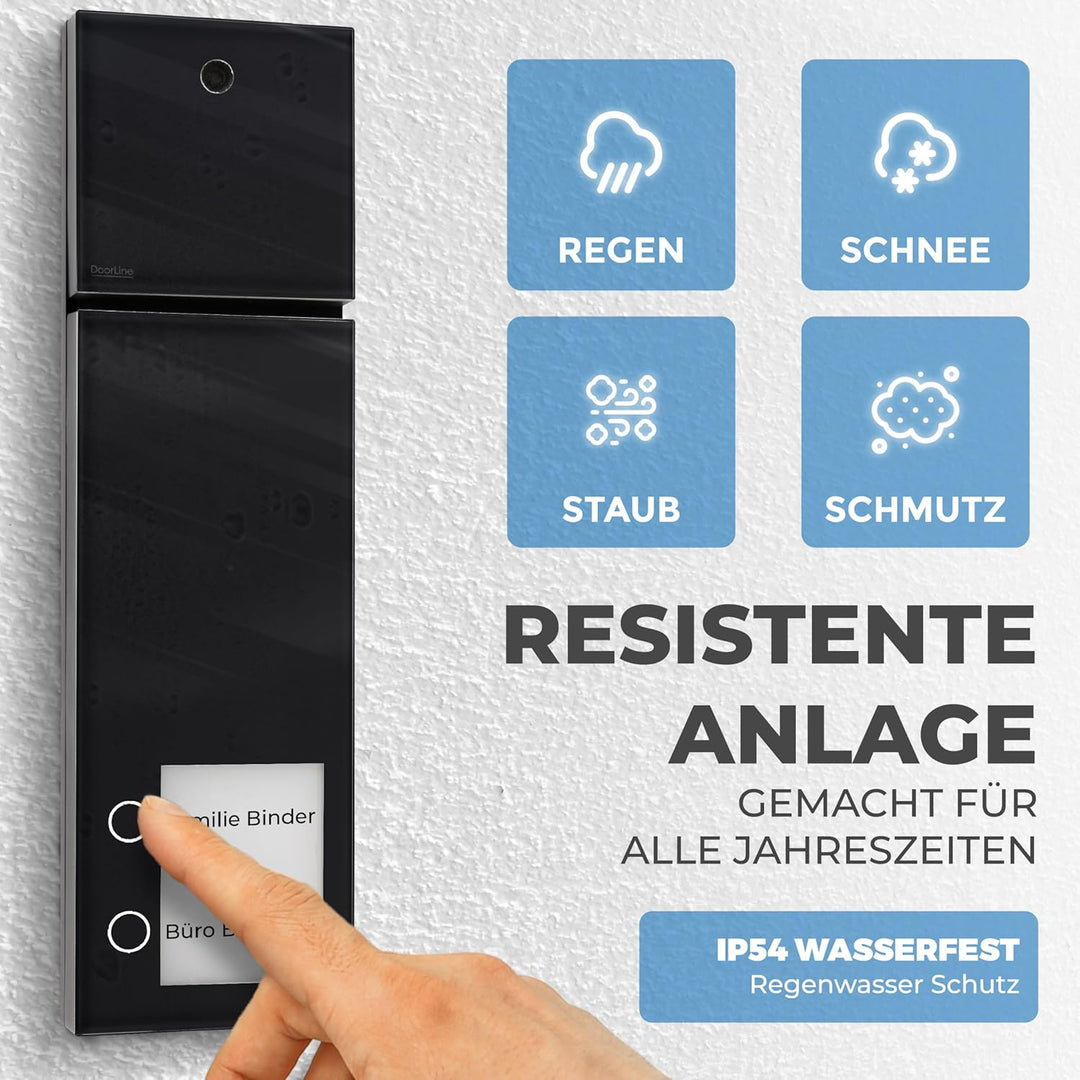 DOORLINE® Video Türklingel mit Kamera kabellos [kompatibel mit Fritz!Box + App-Steuerung] schwarz |