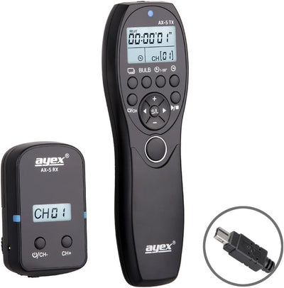 ayex Funk Timer-Fernauslöser AX-5, Kompatibel mit Nikon (DC2) z.B. Z6 Z7 D7500 D750 D7200 D7100 D700