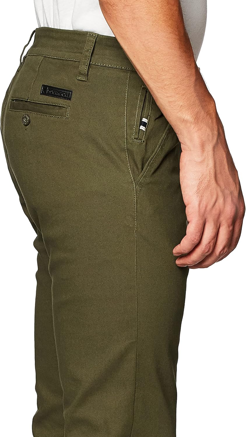 Southpole Herren Flex Stretch Basic Lange Chinohose Lässige Hose 30W / 32L Oliv/Blatt für Mich (Leaf