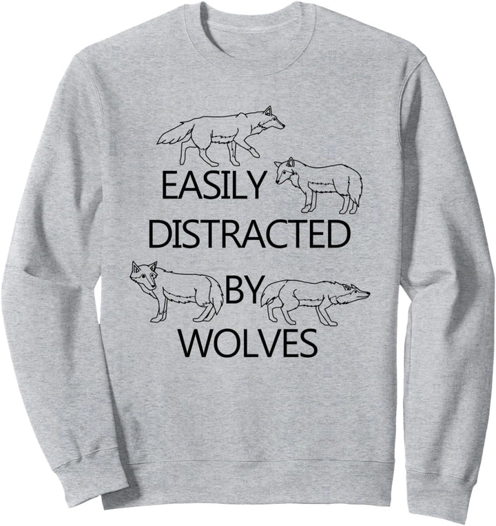 Abgelenkt durch Wölfe Natur Wildtiere Wolf Sweatshirt