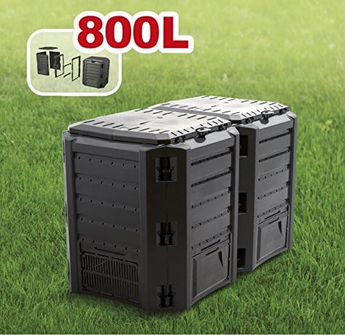 rg-vertrieb Garten Komposter 800L Schwarz Modul Thermokomposter Kompostbehälter Kunststoff