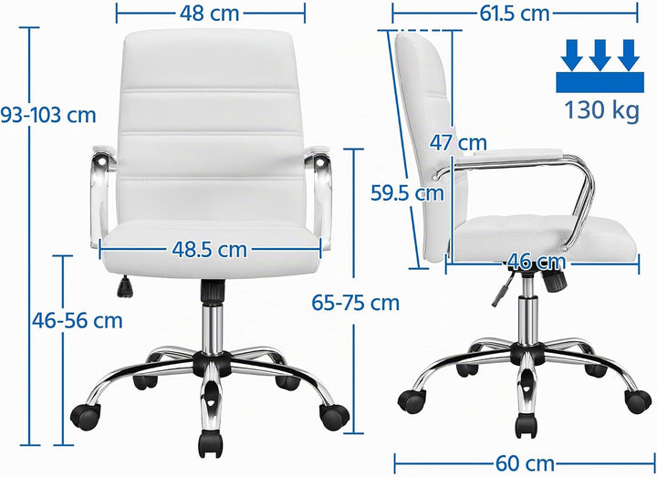 Yaheetech Bürostuhl ergonomischer Schreibtischstuhl, Drehstuhl mit Rollen, Bürohocker mit Armlehnen,