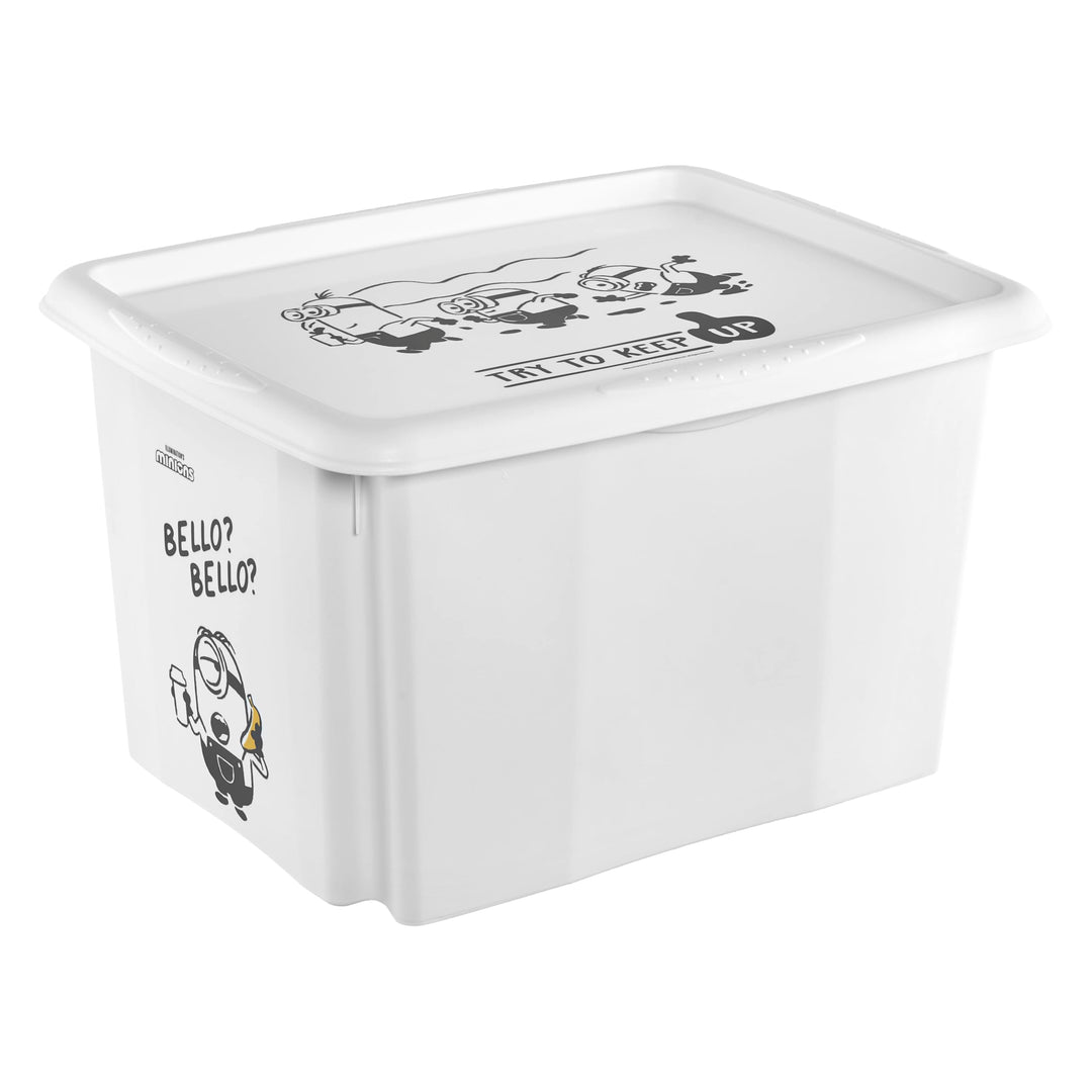 keeeper karolina Aufbewahrungsbox mit Deckel, 30 l, Dreh- und stapelbar, Design: Minions, Bello, Für