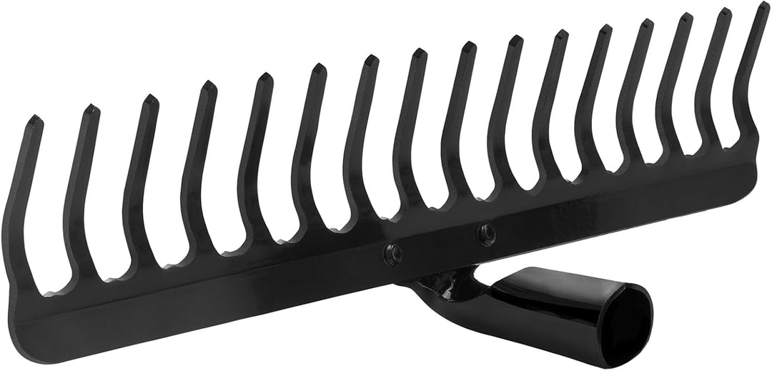 KADAX Gartenharke ohne Stiel, Gartenrechen aus Metall, Rasenrechen für Gartenpflege, Robuste Rasenha