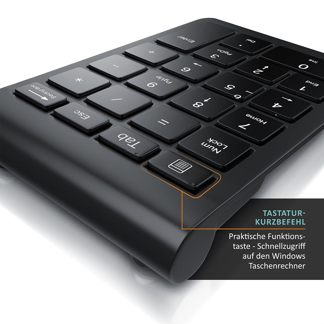 CSL - Numpad kabellos - 2,4 Ghz Funk - Ziffernblock Wireless - Keypad mit 22 Tasten - 10 Multifunkti