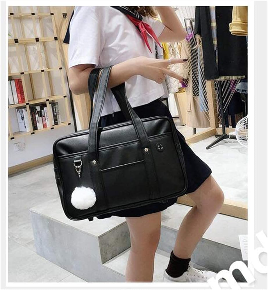 Poywuo Japanische Handtasche Schultasche PU Leder Reisetasche Japan High School Anime Cosplay Studen