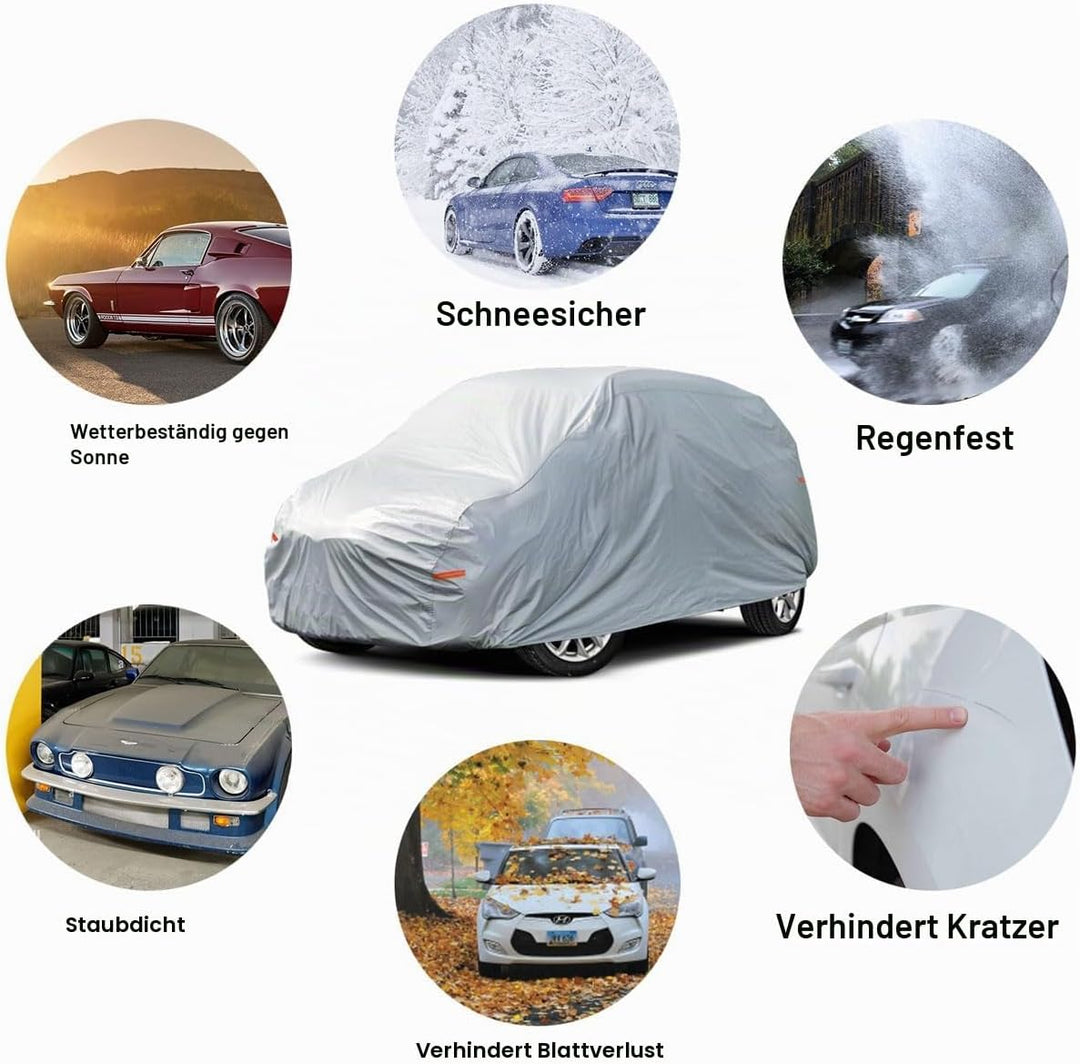 Kayme Autoplane Wasserdicht Atmungsaktiv Passend für 2010-2024 FIAT 500, 6 Schichten Vollgarage Auto