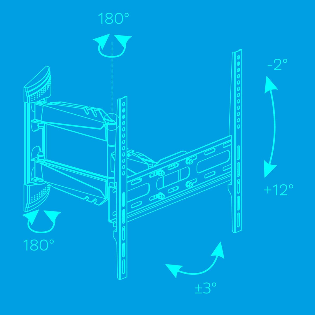TechniSat TECHNIMOUNT Flex Easy - vollbeweglicher TV Wandhalter mit Gelenkarm, Belastung bis 25 kg