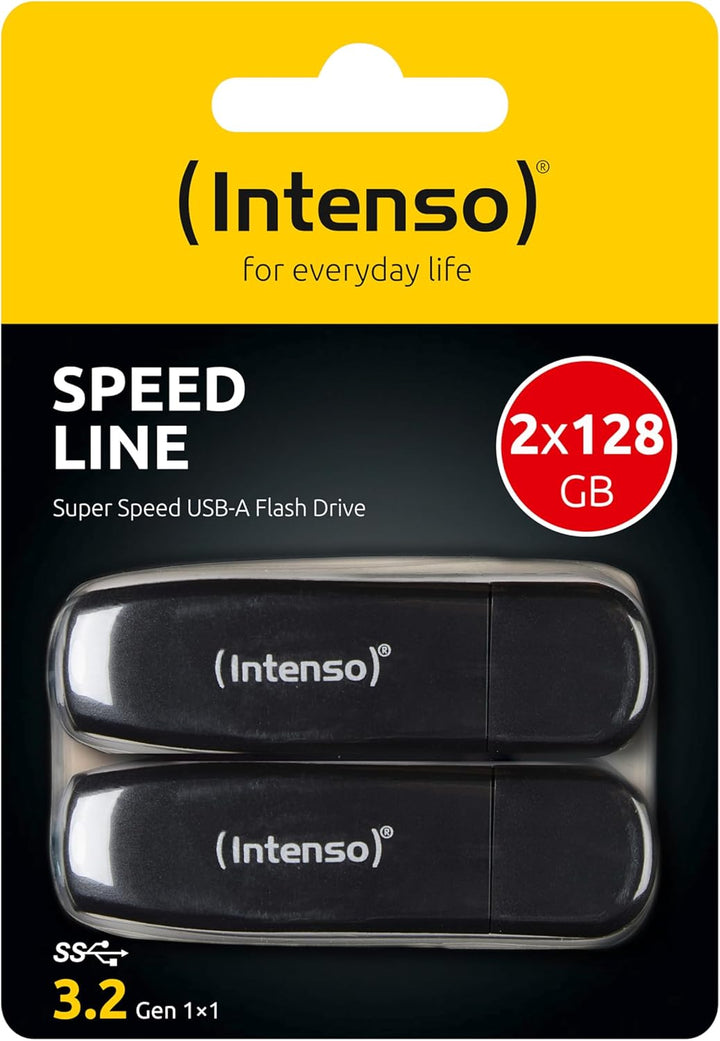 Intenso Speed Line - 2x128GB Speicherstick - USB-Stick 3.2 Gen 1x1, schwarz 128 GB - 2er Pack, 128 G