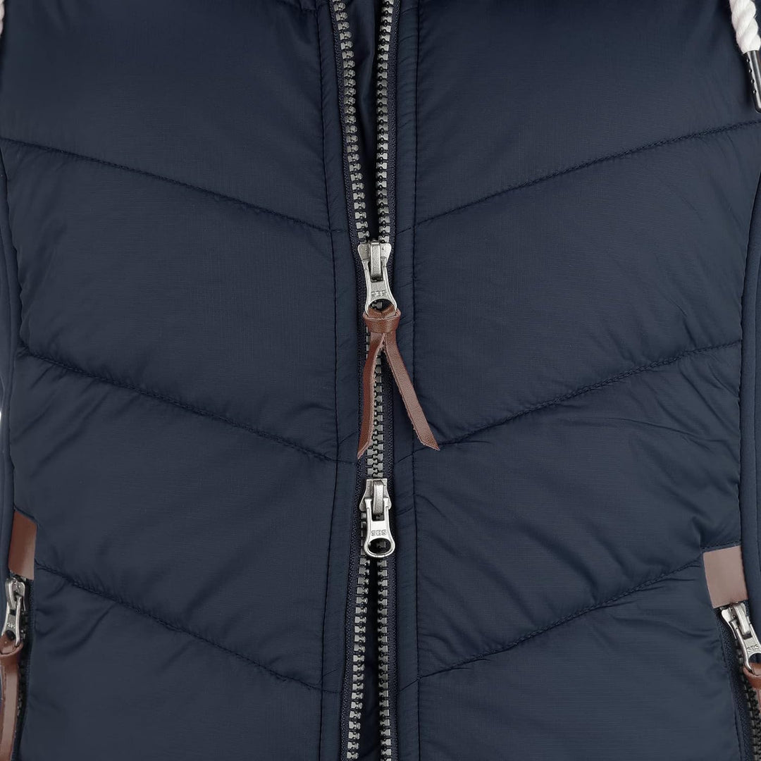 Dry Fashion Damen Weste Malente - Steppweste Damen Outdoor Weste mit Kapuze Übergangsweste gesteppt