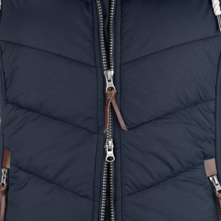 Dry Fashion Damen Weste Malente - Steppweste Damen Outdoor Weste mit Kapuze Übergangsweste gesteppt