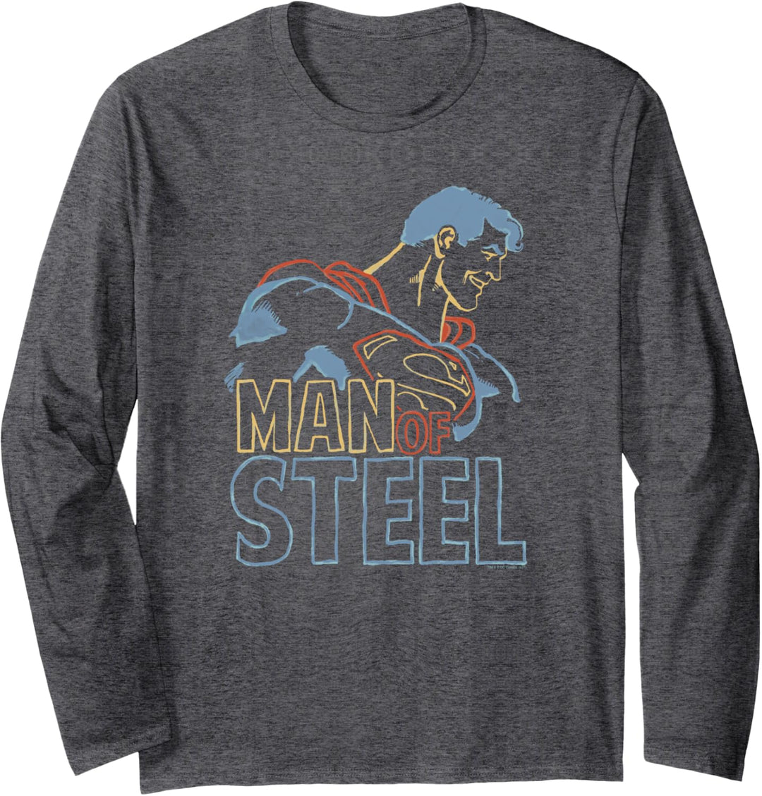 Superman Colored Lines Langarmshirt