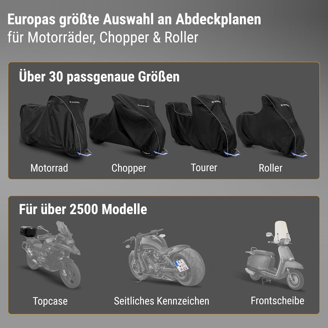 MYCOVER handgefertigte Motorrad Abdeckplane -von Bikern für Biker- Motorradabdeckung: Winterfest und
