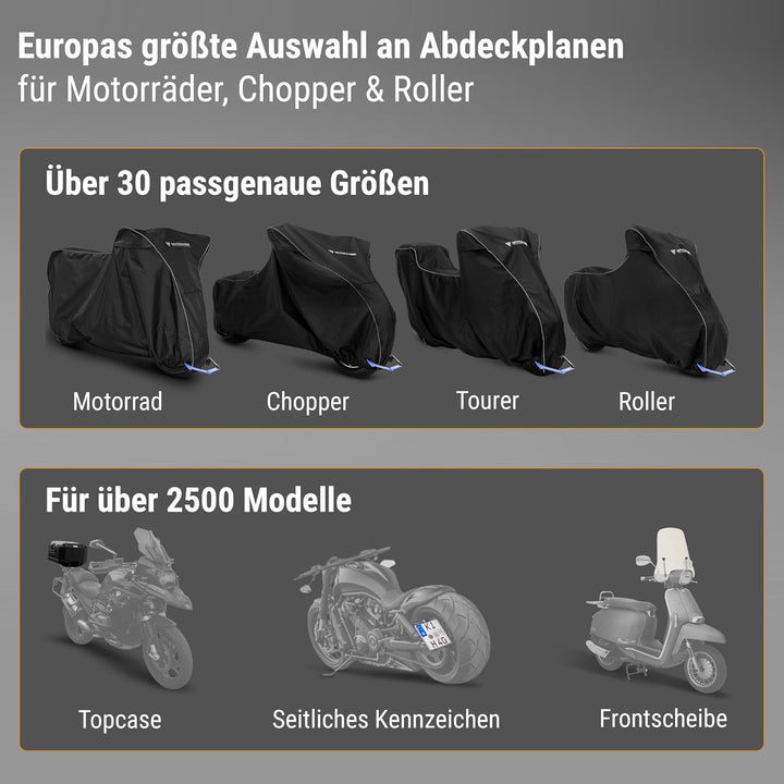 MYCOVER handgefertigte Motorrad Abdeckplane -von Bikern für Biker- Motorradabdeckung: Winterfest und