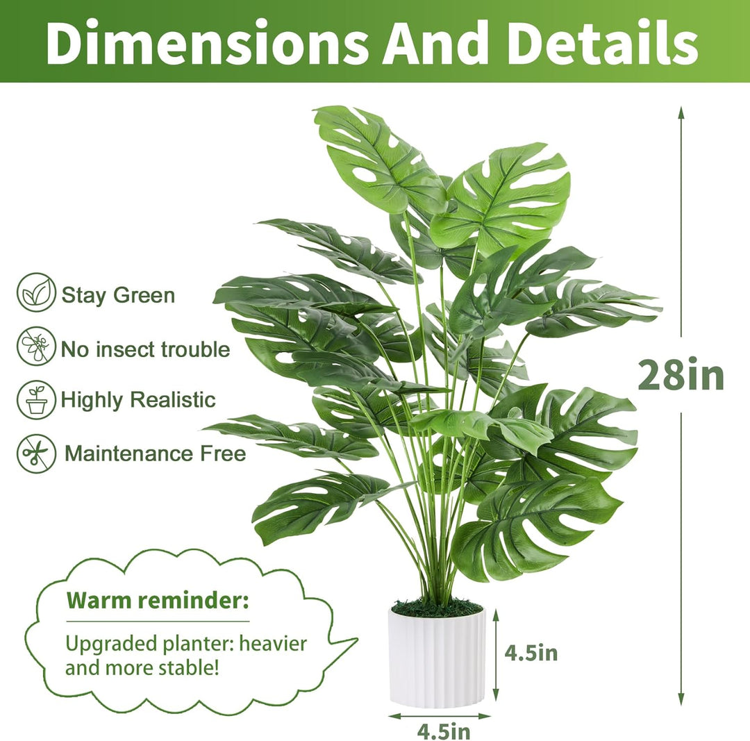 Guheake Künstliche Monstera-Kunstpflanzen, gross, 71,1 cm, für den Innenbereich, hoch, für Boden, Zu