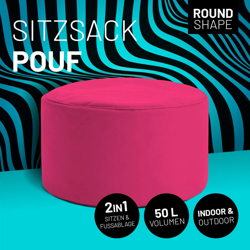 Lumaland Sitzsack Pouf (50 L) | Kompakter Sitzsack mit 3-in-1-Funktion: bequemer Hocker, praktisches