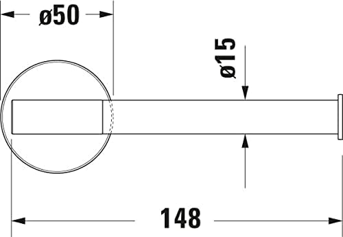 Duravit Papierrollenhalter Starck T, für 1 Rolle, Wandmontage, Schwarz Matt ohne Deckel für 1 Rolle
