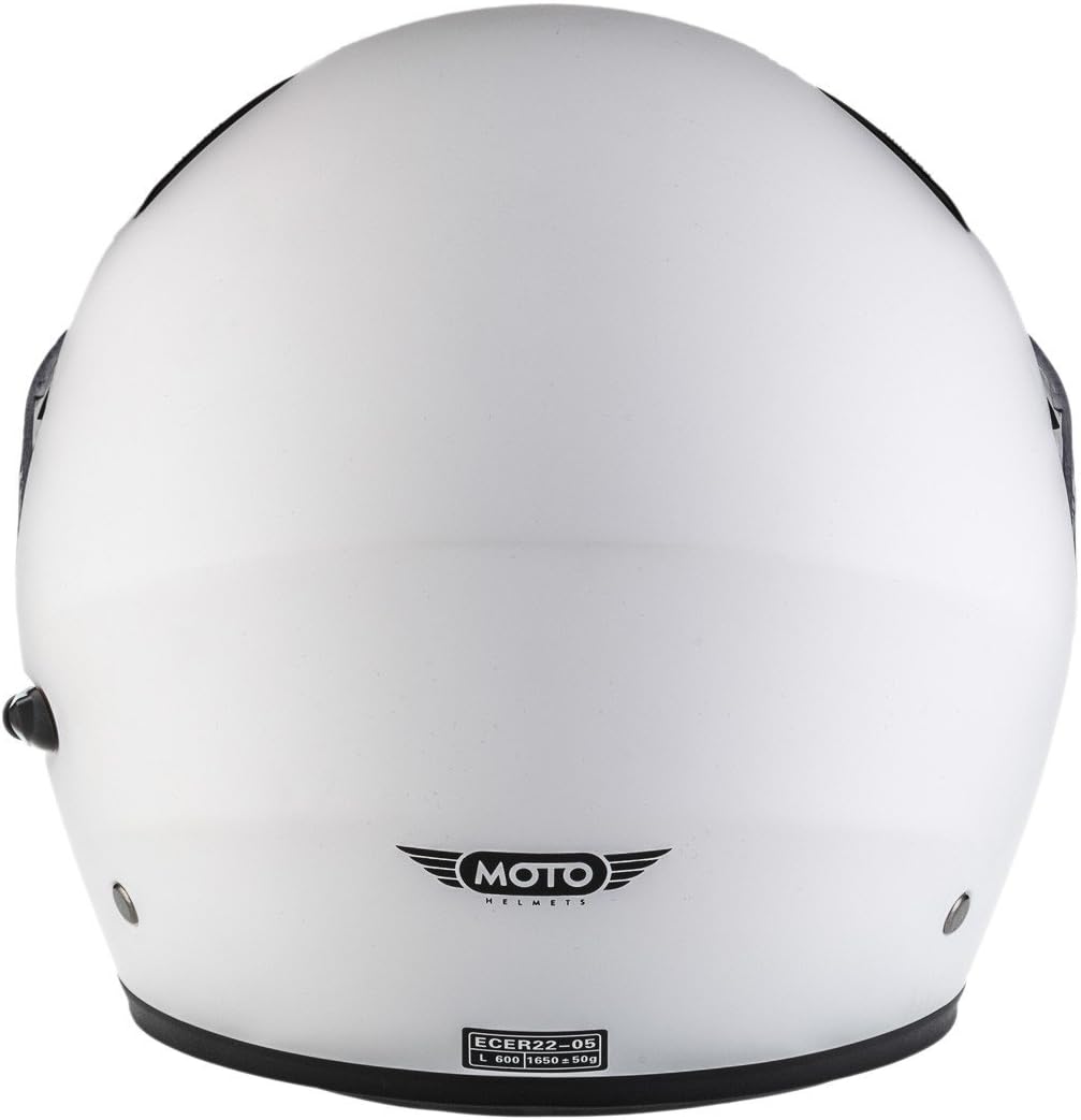 Moto Helmets® F19 „Matt White“ · Motorrad-Helm · Klapp-Helm Modular-Helm Flip-up Integral-Helm Motor
