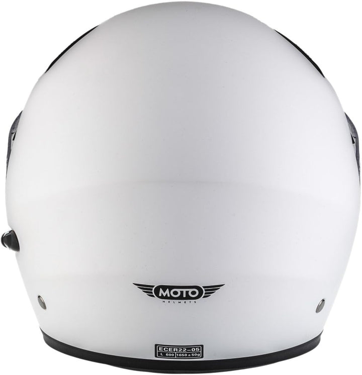 Moto Helmets® F19 „Matt White“ · Motorrad-Helm · Klapp-Helm Modular-Helm Flip-up Integral-Helm Motor