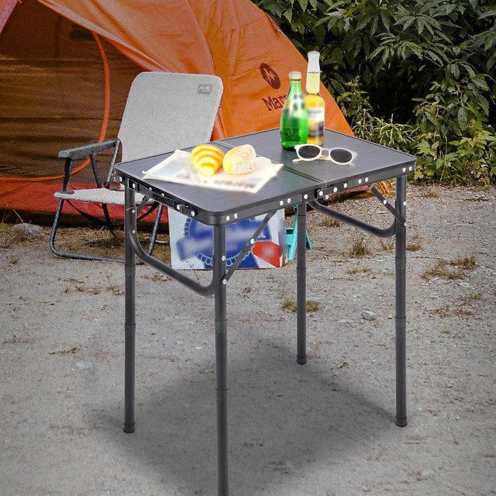 REDCAMP Kleiner Klapptisch Höhenverstellbar, Leichter Tragbarer Campingtisch 60 cm L x 40 cm B (4 Hö