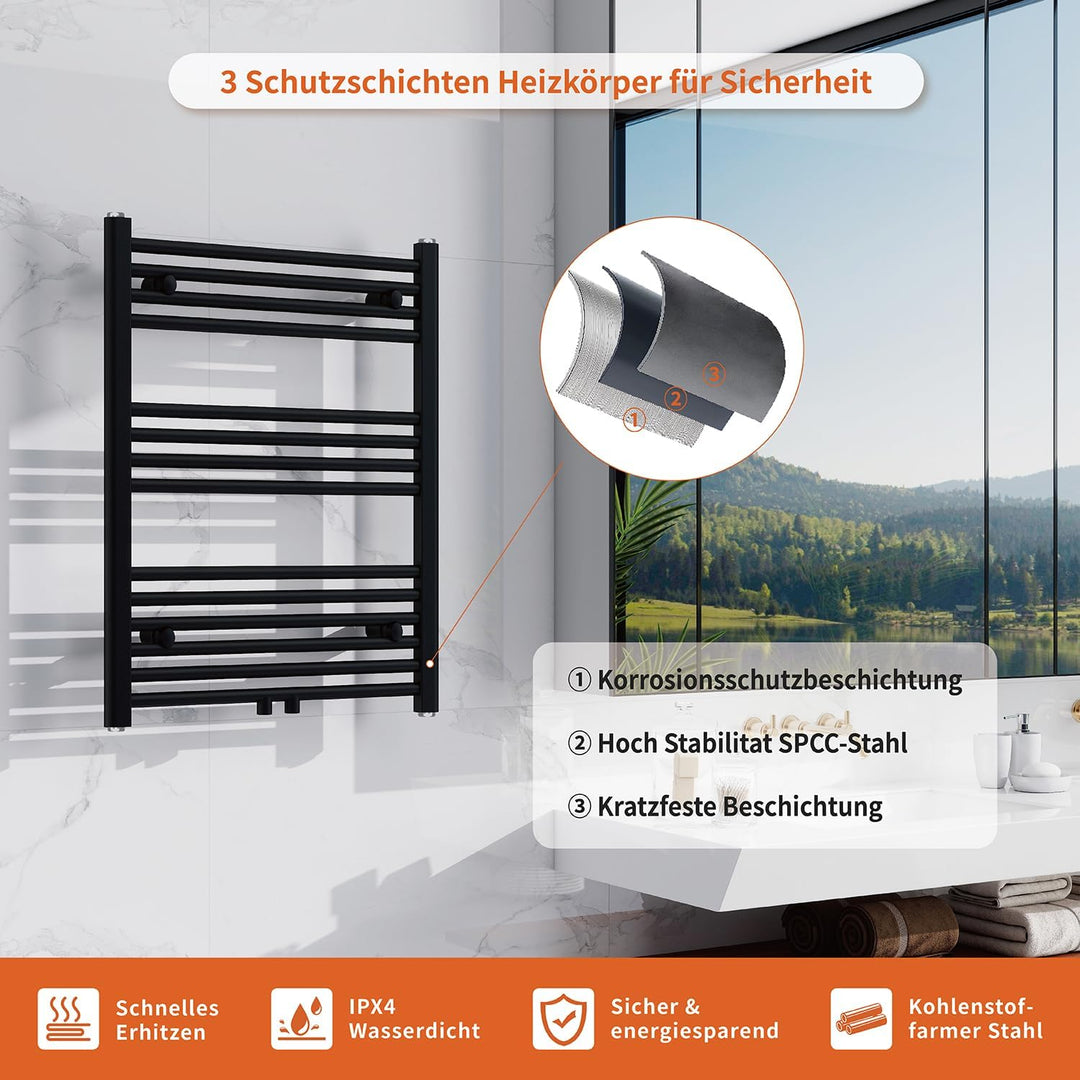 Heizkörper, Badheizkörper, Handtuchwärmer & Heizung fürs Badezimmer, Handtuchhalter, stylischer Hand