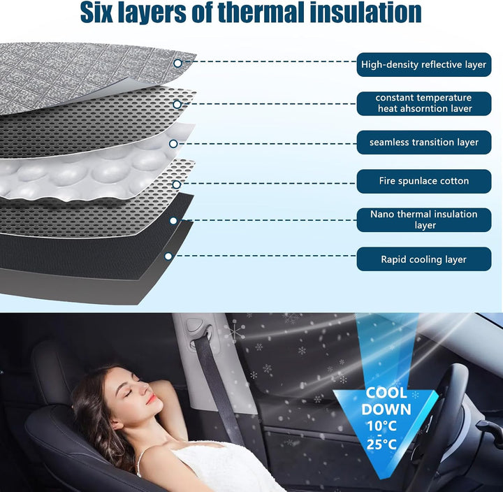 8PCS Sonnenschutz Auto Frontscheibe für VW Touran 5T 2016-2025 | Keine Saugnäpfe Erforderlich, Therm