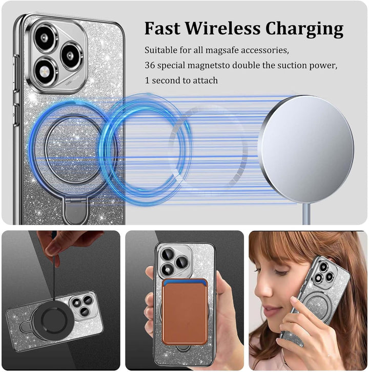 HandyHülle für Honor 400 Lite Hülle mit Band,[Mit Abnehmbarem Handykette] Transparente Silikon Stoss