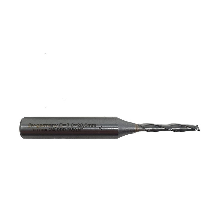 jjw-germany VHM - Spiralnutfräser Nutfräser Z= 2 für Hand Oberfräse mit Stahlschaft 8,0mm (D= 3,0 mm