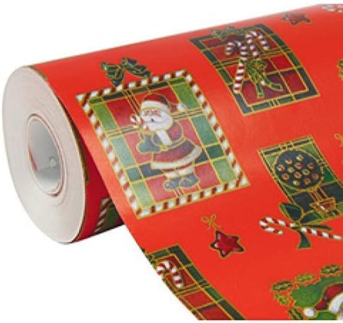 Clairefontaine 211302C - Rolle Geschenkpapier Alliance 50mx0m70, 60g, Weihnachtsmann Mosaik, 1 Rolle